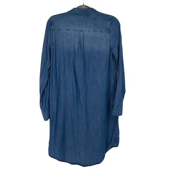 Maurices Lace Up Chambray Shirt Dress Womens XS Pockets Lightweight Roll Sleeve - Picture 3 of 9